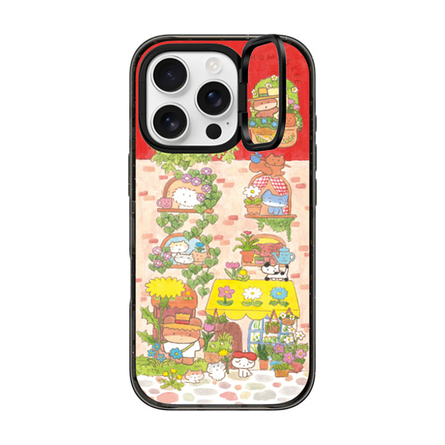 Thomas Lee x CASETiFY iPhone 16 Pro ケース ブラック インパクトリングスタンドケース MagSafe対応 DAISY FLOWER SHOP