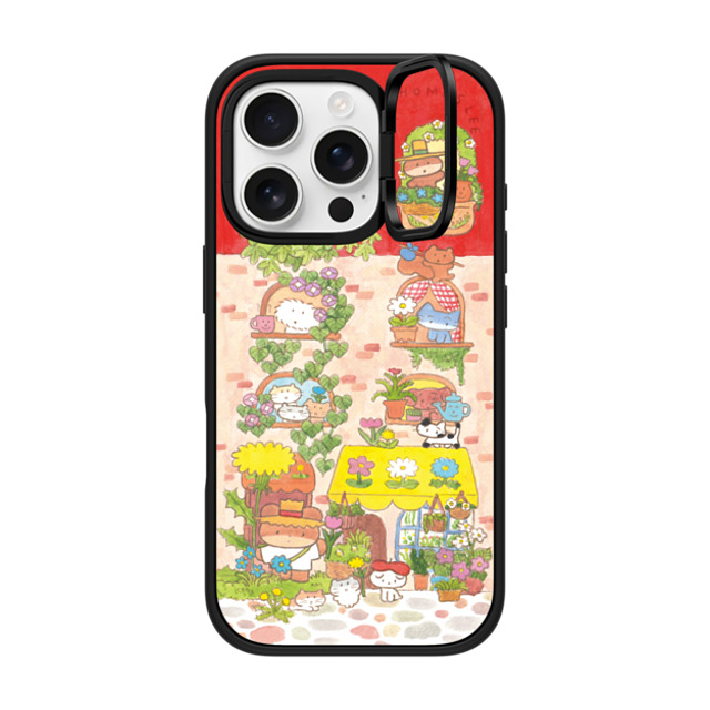 Thomas Lee x CASETiFY iPhone 16 Pro ケース マットブラック インパクトリングスタンドケース MagSafe対応 DAISY FLOWER SHOP