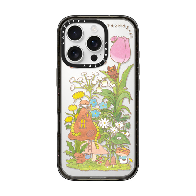 Thomas Lee x CASETiFY iPhone 16 Pro ケース ブラック インパクトケース WELCOME MY MUSHROOM