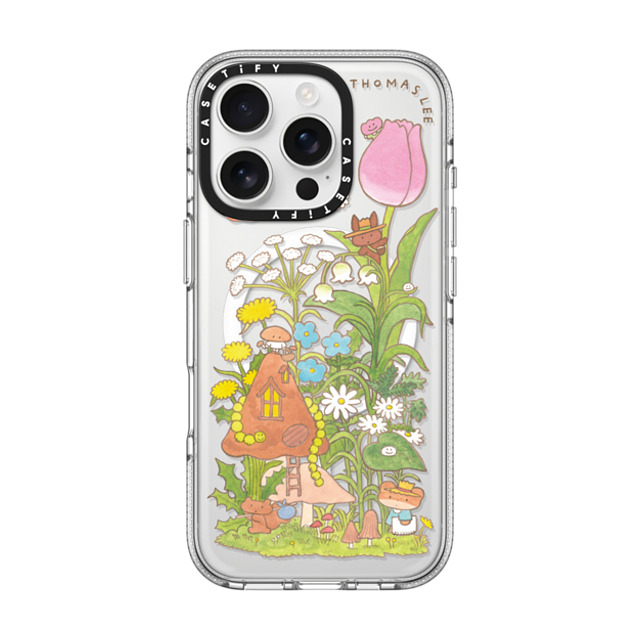 Thomas Lee x CASETiFY iPhone 16 Pro ケース クリア クリア ケース MagSafe対応 WELCOME MY MUSHROOM