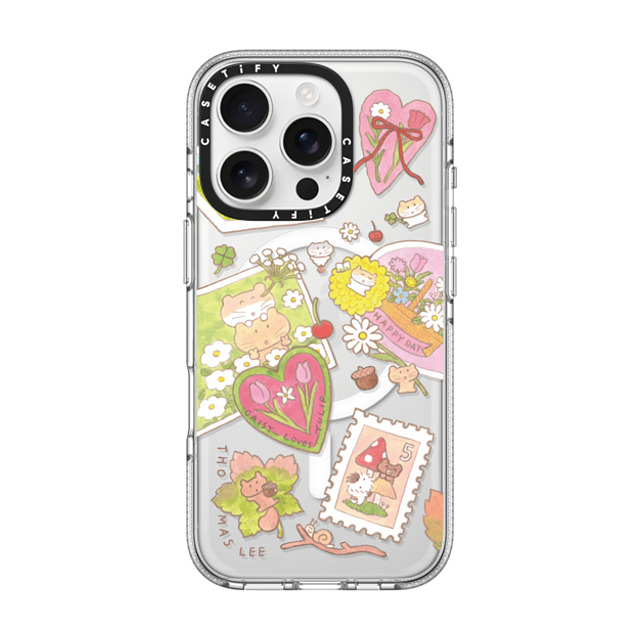 Thomas Lee x CASETiFY iPhone 16 Pro ケース クリア クリア ケース MagSafe対応 DAISY LOVES TULIP