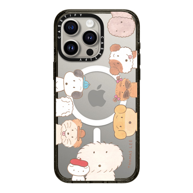 Thomas Lee x CASETiFY iPhone 15 Pro Max ケース ブラック インパクトケース MagSafe対応 WAKE UP! PUPPIES