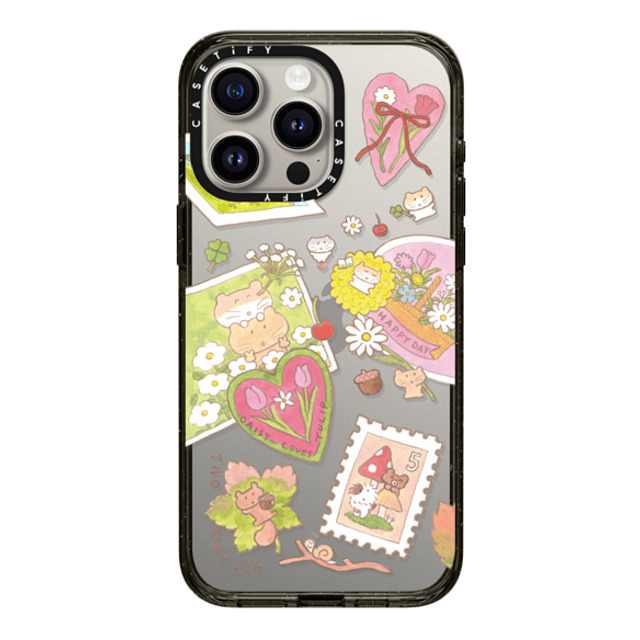 Thomas Lee x CASETiFY iPhone 15 Pro Max ケース ブラック インパクトケース DAISY LOVES TULIP