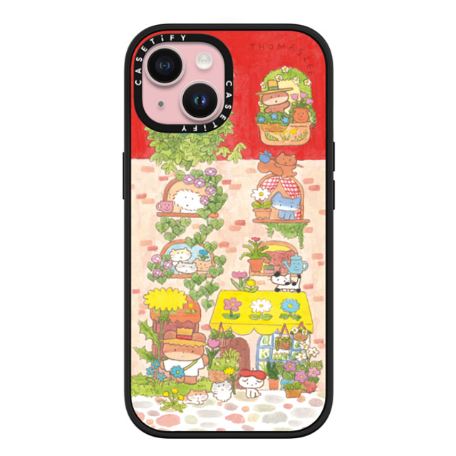 Thomas Lee x CASETiFY iPhone 15 ケース マットブラック インパクトケース MagSafe対応 DAISY FLOWER SHOP