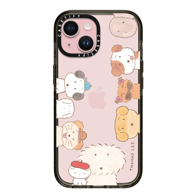 Thomas Lee x CASETiFY iPhone 15 ケース ブラック インパクトケース WAKE UP! PUPPIES