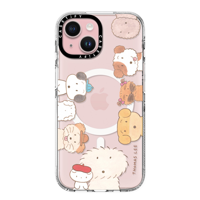 Thomas Lee x CASETiFY iPhone 15 ケース クリア クリア ケース MagSafe対応 WAKE UP! PUPPIES