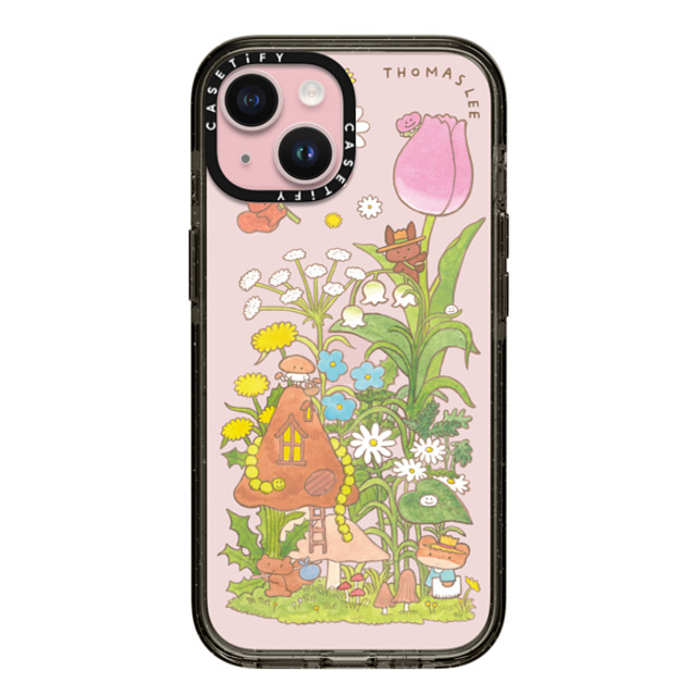 Thomas Lee x CASETiFY iPhone 15 ケース ブラック インパクトケース WELCOME MY MUSHROOM