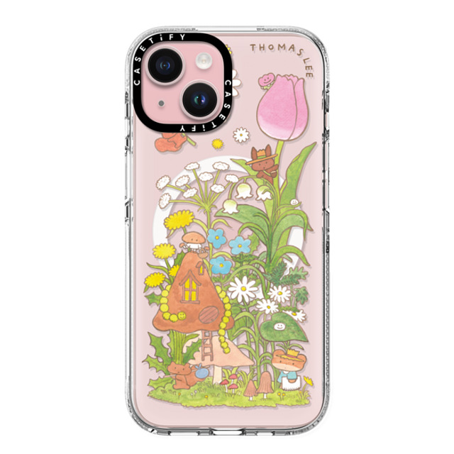 Thomas Lee x CASETiFY iPhone 15 ケース クリア クリア ケース MagSafe対応 WELCOME MY MUSHROOM