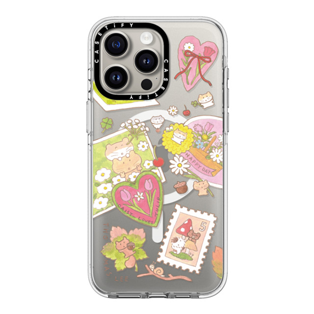 Thomas Lee x CASETiFY iPhone 15 Pro Max ケース クリア クリア ケース MagSafe対応 DAISY LOVES TULIP