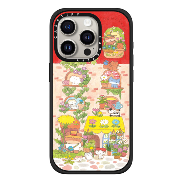 Thomas Lee x CASETiFY iPhone 15 Pro ケース マットブラック インパクトケース MagSafe対応 DAISY FLOWER SHOP