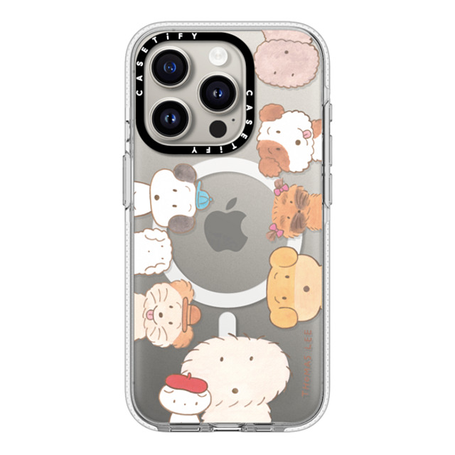 Thomas Lee x CASETiFY iPhone 15 Pro ケース クリア クリア ケース MagSafe対応 WAKE UP! PUPPIES