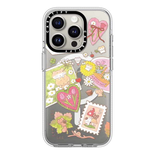 Thomas Lee x CASETiFY iPhone 15 Pro ケース クリア クリア ケース MagSafe対応 DAISY LOVES TULIP