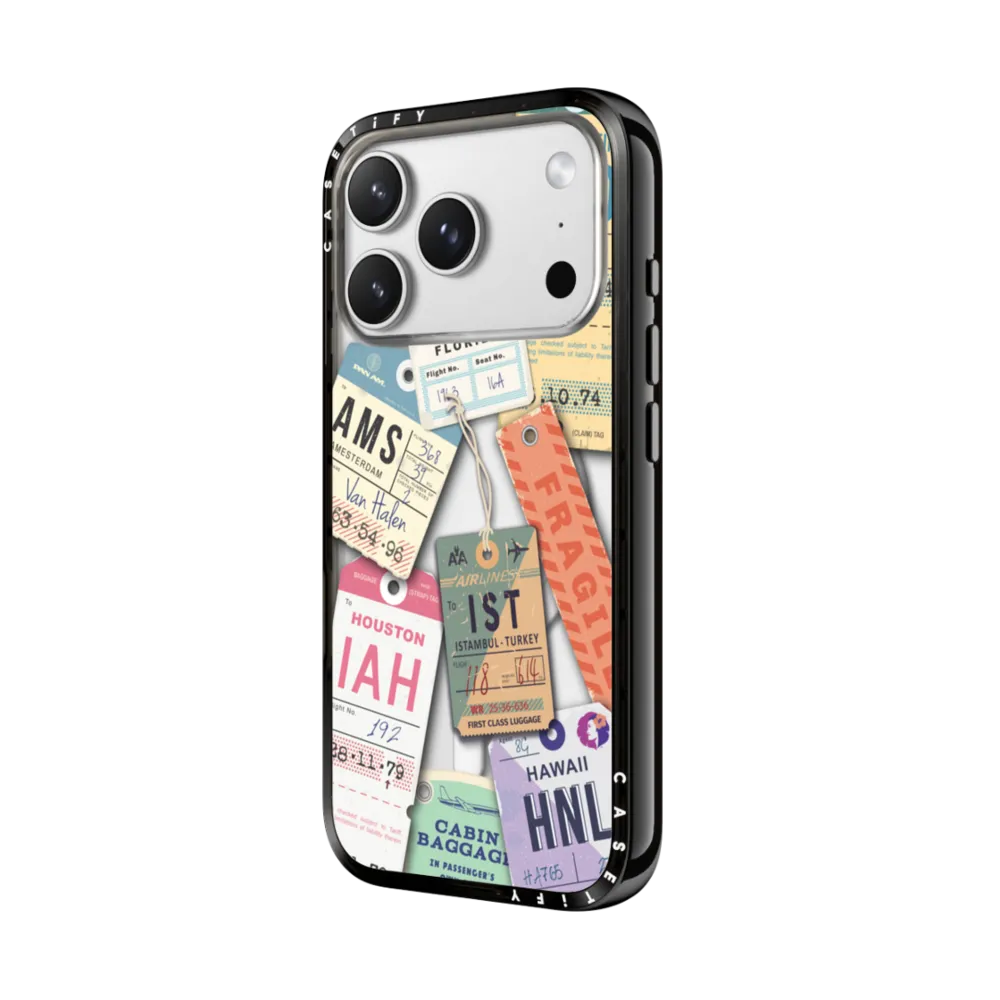 Compact iPhone 17 Pro Max Case MagSafe Compatible - Vintage airline Tag8