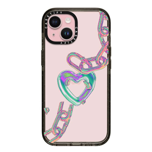 A Subtle Space x CASETiFY iPhone 15 Case Heart,Futurism Black インパクトケース Chain by A Subtle Space Mother's Day A Subtle Space x CASETiFY iPhone 15 Case Heart,Futurism Black インパクトケース Chain by A Subtle Space Mother's Day