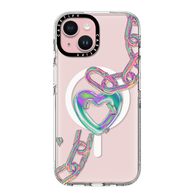 A Subtle Space x CASETiFY iPhone 15 Case Heart,Futurism Clear Clear Case MagSafe Compatible Chain by A Subtle Space Mother's Day A Subtle Space x CASETiFY iPhone 15 Case Heart,Futurism Clear Clear Case MagSafe Compatible Chain by A Subtle Space Mother's Day