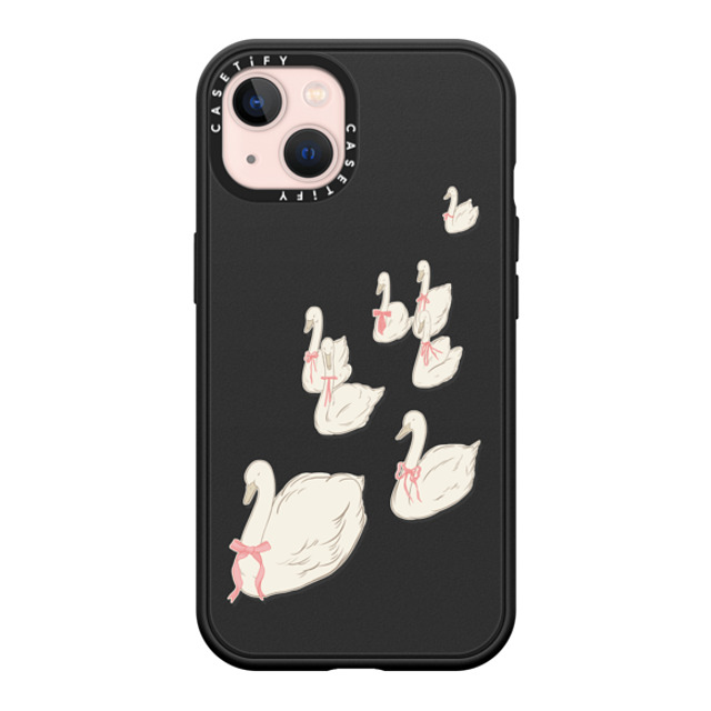 Shayla Bond x CASETiFY iPhone 13 ケース マットブラック インパクトケース MagSafe対応 Swan Lake