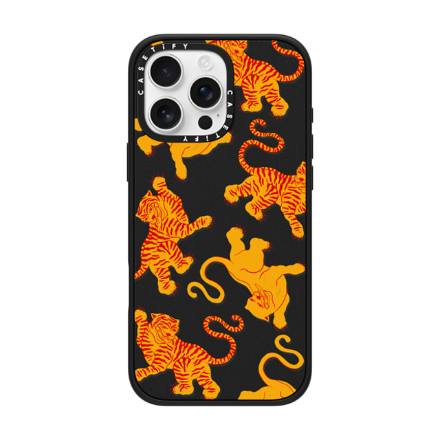 Shayla Bond x CASETiFY iPhone 16 Pro Max ケース マットブラック インパクトケース MagSafe対応 Tigers, Tigers & Tigers, Oh My