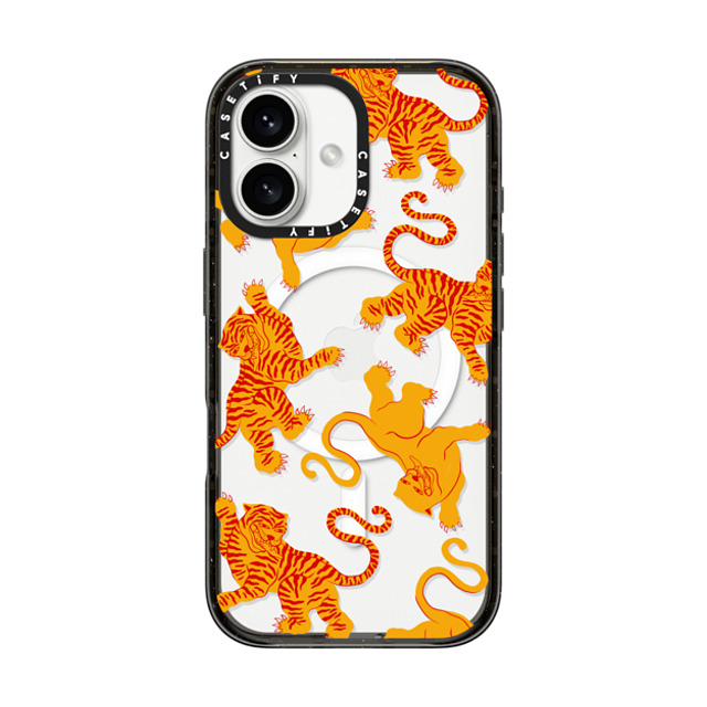 Shayla Bond x CASETiFY iPhone 16 ケース ブラック インパクトケース MagSafe対応 Tigers, Tigers & Tigers, Oh My