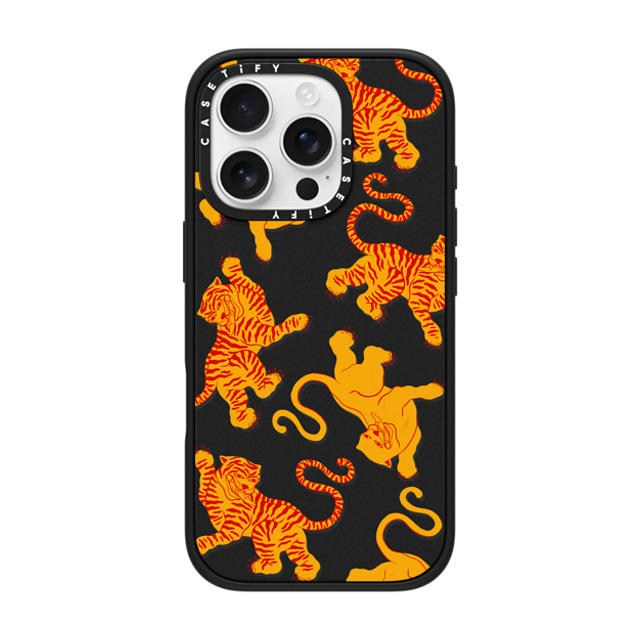 Shayla Bond x CASETiFY iPhone 16 Pro ケース マットブラック インパクトケース MagSafe対応 Tigers, Tigers & Tigers, Oh My