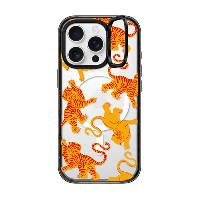 Shayla Bond x CASETiFY iPhone 16 Pro ケース ブラック インパクトリングスタンドケース MagSafe対応 Tigers, Tigers & Tigers, Oh My