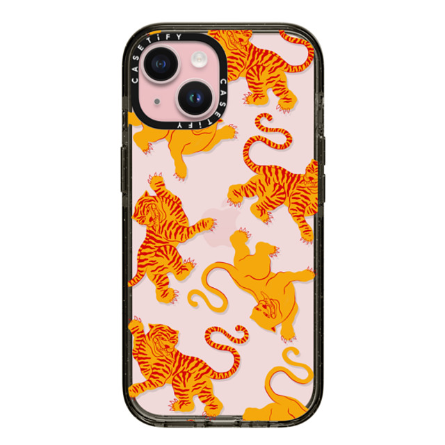 Shayla Bond x CASETiFY iPhone 15 ケース ブラック インパクトケース Tigers, Tigers & Tigers, Oh My