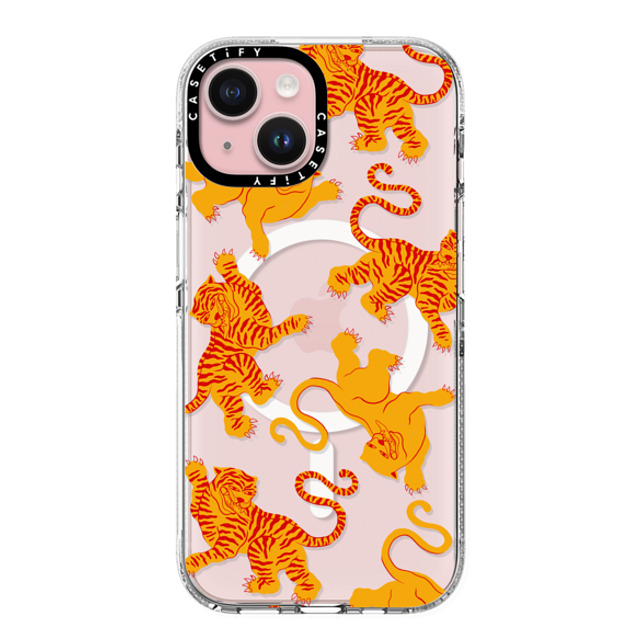 Shayla Bond x CASETiFY iPhone 15 ケース クリア クリア ケース MagSafe対応 Tigers, Tigers & Tigers, Oh My