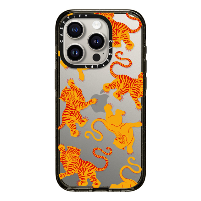 Shayla Bond x CASETiFY iPhone 15 Pro ケース ブラック インパクトケース Tigers, Tigers & Tigers, Oh My