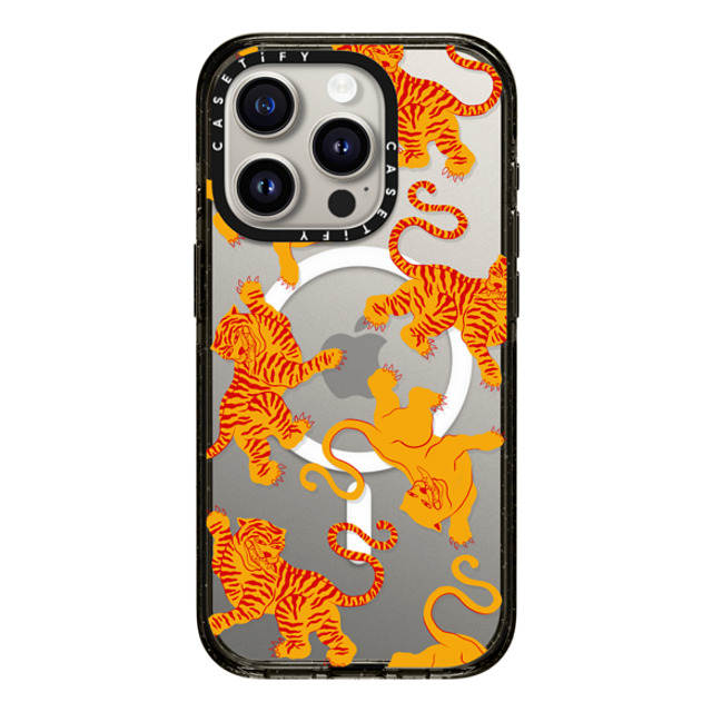 Shayla Bond x CASETiFY iPhone 15 Pro ケース ブラック インパクトケース MagSafe対応 Tigers, Tigers & Tigers, Oh My