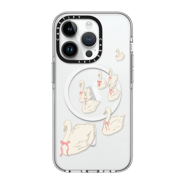 Shayla Bond x CASETiFY iPhone 14 Pro ケース クリア クリア ケース MagSafe対応 Swan Lake