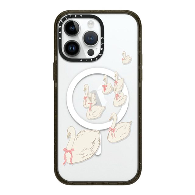 Shayla Bond x CASETiFY iPhone 14 Pro Max ケース ブラック インパクトケース MagSafe対応 Swan Lake