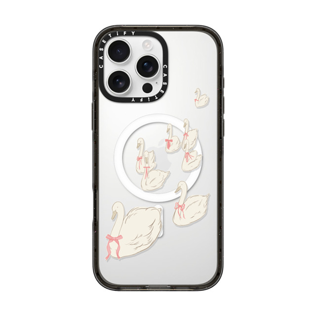 Shayla Bond x CASETiFY iPhone 16 Pro Max ケース ブラック インパクトケース MagSafe対応 Swan Lake