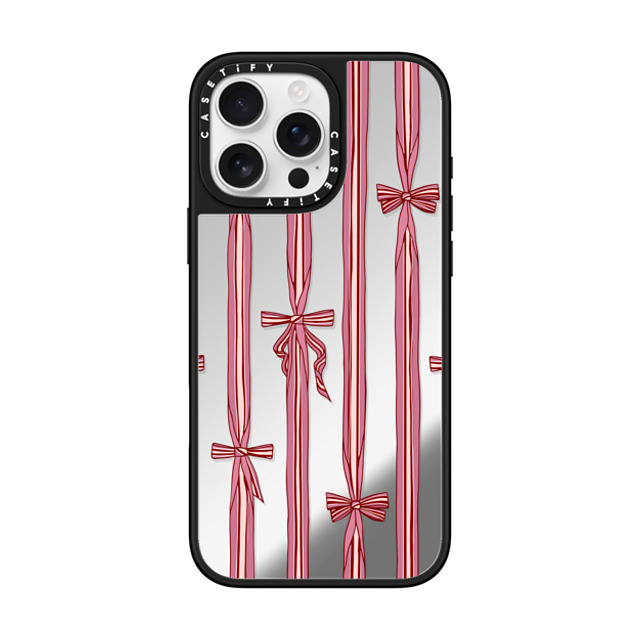 Shayla Bond x CASETiFY iPhone 16 Pro Max ケース Silver on Black ミラーケース MagSafe対応 Ribbon Play