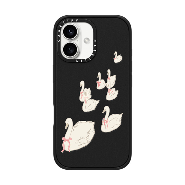 Shayla Bond x CASETiFY iPhone 16 ケース マットブラック インパクトケース MagSafe対応 Swan Lake