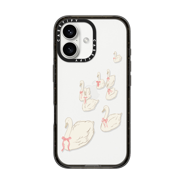 Shayla Bond x CASETiFY iPhone 16 ケース ブラック インパクトケース Swan Lake