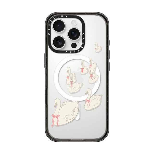 Shayla Bond x CASETiFY iPhone 16 Pro ケース ブラック インパクトケース MagSafe対応 Swan Lake