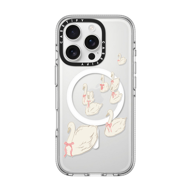 Shayla Bond x CASETiFY iPhone 16 Pro ケース クリア クリア ケース MagSafe対応 Swan Lake