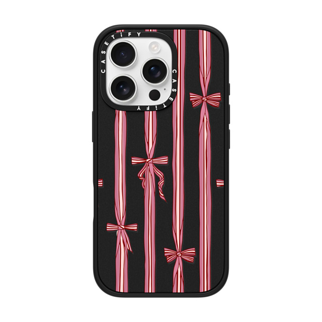 Shayla Bond x CASETiFY iPhone 16 Pro ケース マットブラック インパクトケース MagSafe対応 Ribbon Play