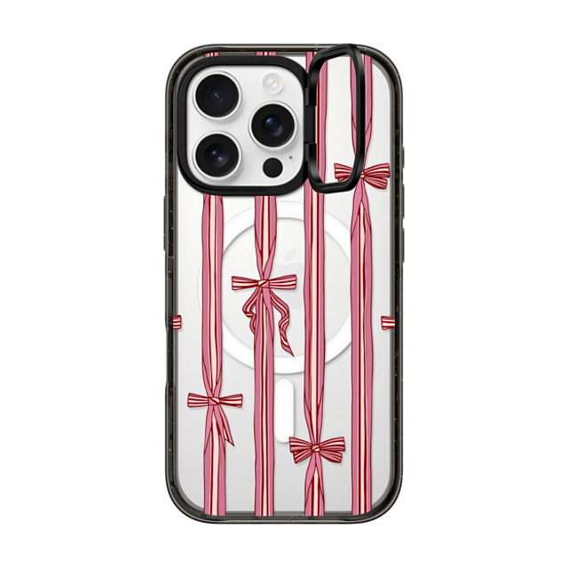 Shayla Bond x CASETiFY iPhone 16 Pro ケース ブラック インパクトリングスタンドケース MagSafe対応 Ribbon Play