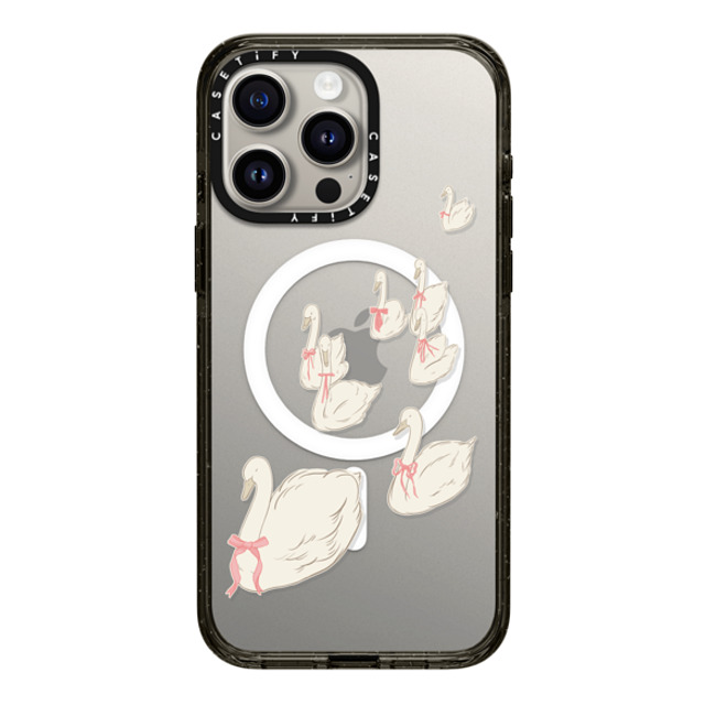 Shayla Bond x CASETiFY iPhone 15 Pro Max ケース ブラック インパクトケース MagSafe対応 Swan Lake