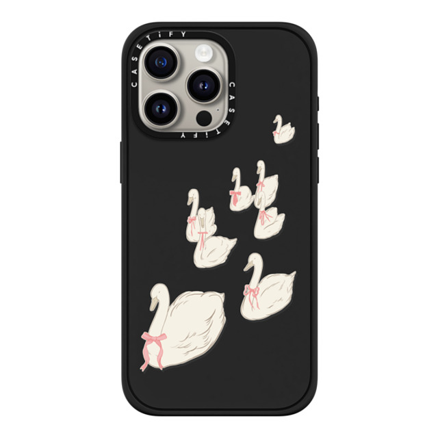 Shayla Bond x CASETiFY iPhone 15 Pro Max ケース マットブラック インパクトケース MagSafe対応 Swan Lake