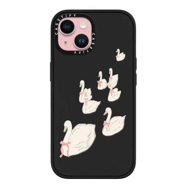 Shayla Bond x CASETiFY iPhone 15 ケース マットブラック インパクトケース MagSafe対応 Swan Lake