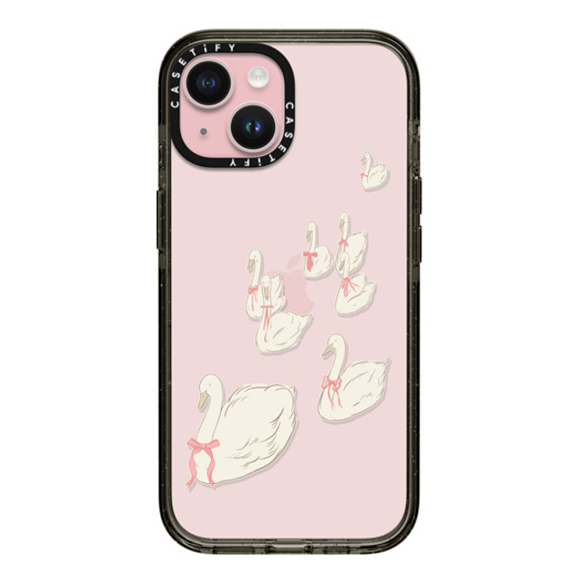 Shayla Bond x CASETiFY iPhone 15 ケース ブラック インパクトケース Swan Lake