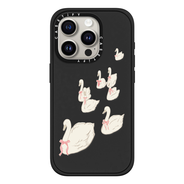 Shayla Bond x CASETiFY iPhone 15 Pro ケース マットブラック インパクトケース MagSafe対応 Swan Lake