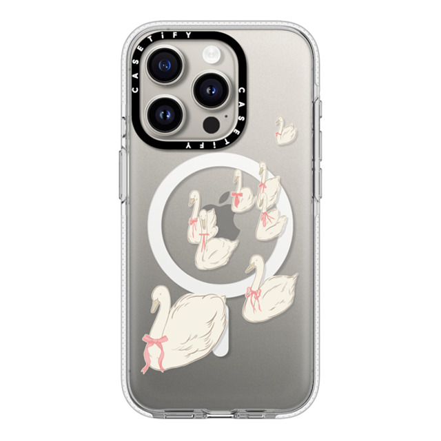 Shayla Bond x CASETiFY iPhone 15 Pro ケース クリア クリア ケース MagSafe対応 Swan Lake