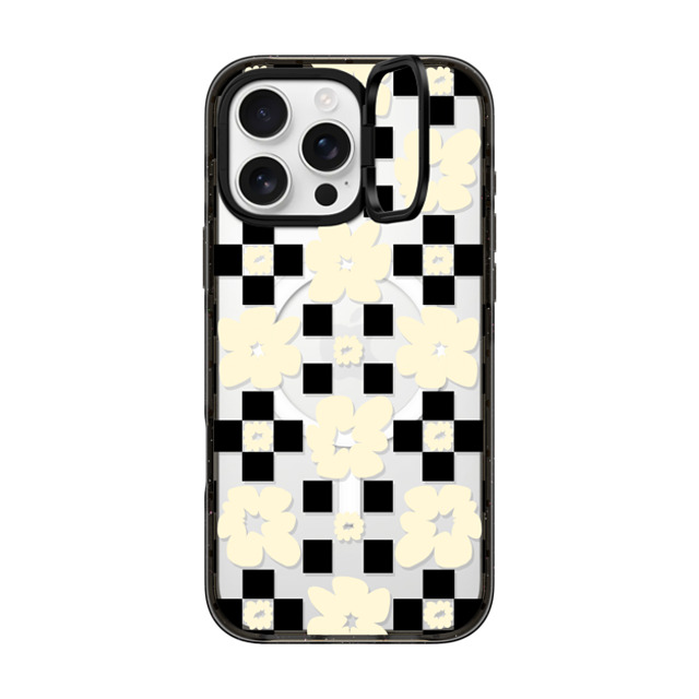 Shayla Bond x CASETiFY iPhone 16 Pro Max Case Black インパクトリングスタンドケース MagSafe対応 Floral Gridlock Shayla Bond x CASETiFY iPhone 16 Pro Max Case Black インパクトリングスタンドケース MagSafe対応 Floral Gridlock