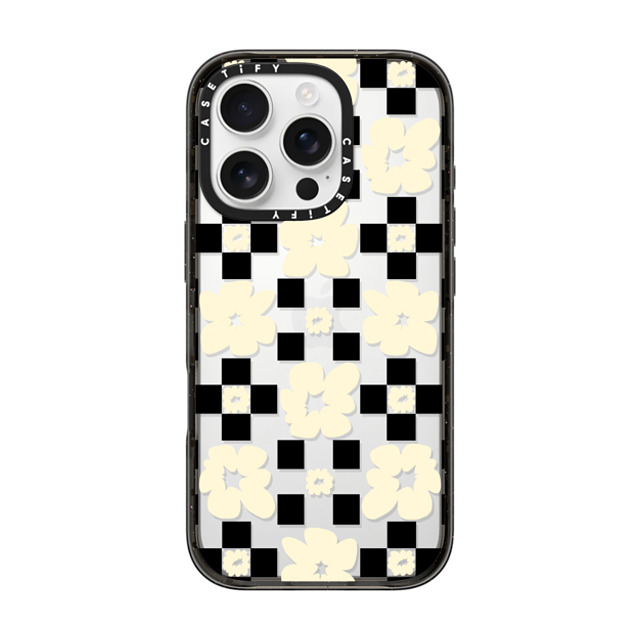 Shayla Bond x CASETiFY iPhone 16 Pro ケース Floral,Pattern ブラック インパクトケース Floral Gridlock Father's Day Shayla Bond x CASETiFY iPhone 16 Pro ケース Floral,Pattern ブラック インパクトケース Floral Gridlock Father's Day
