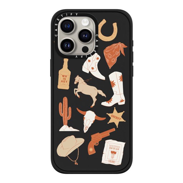 Shayla Bond x CASETiFY iPhone 15 Pro Max Case Matte Black Impact Case MagSafe Compatible Western Cowboy by Shayla Bond Shayla Bond x CASETiFY iPhone 15 Pro Max Case Matte Black Impact Case MagSafe Compatible Western Cowboy by Shayla Bond