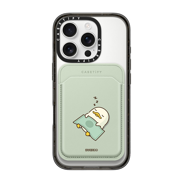 DUCKOO x CASETiFY MagSafe ウォレット Mint/Brown Snappy BioVeg MagSafe ウォレット SLEEPING DUCKOO