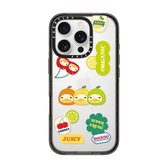 DUCKOO x CASETiFY iPhone 16 Pro Case Cartoon ブラック インパクトケース FRUITY DUCKOO Mother's Day DUCKOO x CASETiFY iPhone 16 Pro Case Cartoon ブラック インパクトケース FRUITY DUCKOO Mother's Day