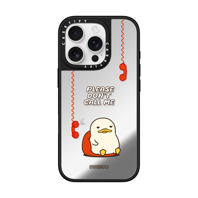 DUCKOO x CASETiFY iPhone 16 Pro Case Cartoon Silver on Black ミラーケース MagSafe対応 DON'T CALL DUCKOO Mother's Day DUCKOO x CASETiFY iPhone 16 Pro Case Cartoon Silver on Black ミラーケース MagSafe対応 DON'T CALL DUCKOO Mother's Day
